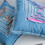 throw pillows covered in denim pillow cases