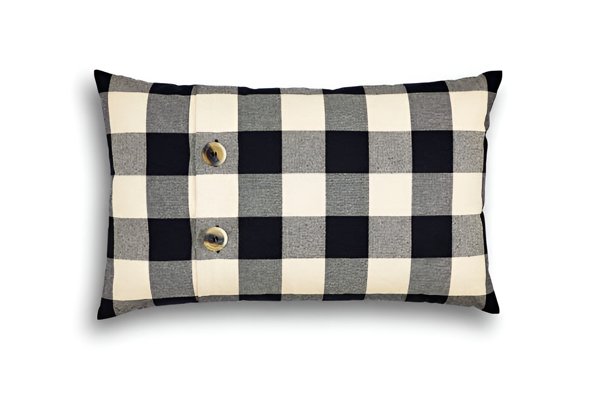 black and white plaid pillow case